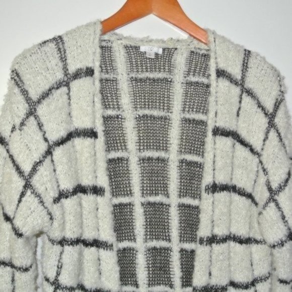 BP Long Open Front Cardigan Checked S - Picture 3 of 9